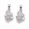 Brass Micro Pave Cubic Zirconia Pendants KK-T070-84P-1