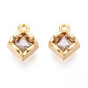 Brass Micro Pave Cubic Zirconia Charms KK-N263-65G-1