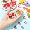45Pcs 9 Styles Plastic Round Bead & Acrylic Beads Strawberry Kits MACR-CJ0002-46-4
