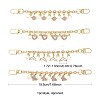 4Pcs 4 Styles Alloy Rhinestone with Acrylic Pearl Bead Charm Cable Chain Bag Decorative Chains HJEW-FS00060-03-4
