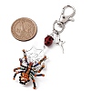 Halloween Spider Wire Wrapped Glass Seed & Stainless Steel Pendant Decoration HJEW-MZ00071-3