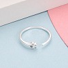 925 Sterling Silver Micro Pave Clear Cubic Zirconia Open Cuff Rings for Women STER-N016-143S-3