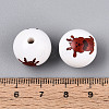 Christmas Printed Opaque Acrylic Round Beads OACR-T029-08B-4