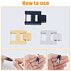 3Pcs 3 Colors Rectangle Stainless Steel Watch Band Clasps STAS-FH0002-27C-4
