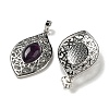 Natural Amethyst Pendants G-Q158-02E-2