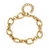 304 Stainless Steel Oval Link Chain Bracelets for Women BJEW-F536-04G-2