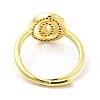 Mixed Color Enamel Initial Letter Adjustable Ring with Clear Cubic Zirconia RJEW-P045-01G-O-3