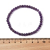 Natural Amethyst Round Bead Stretch Bracelets X-BJEW-L594-B08-3