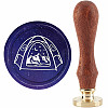 Brass Wax Seal Stamp with Handle AJEW-WH0184-0777-1