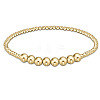Bohemia Brass Round Beaded Stretch Bracelets TK0566-28-1