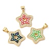 Star Rack Plating Brass Cubic Zirconia Pendants KK-K385-050G-1