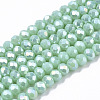 Electroplate Glass Beads Strands EGLA-A034-P8mm-B16-1