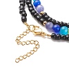 Glass Seed & Cat Eye Waist Beads NJEW-C00030-03-5