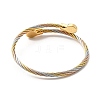 Ion Plating(IP) 304 Stainless Steel Twist Rope Cuff Bangle BJEW-P283-19G-2