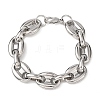 304 Stainless Steel Coffee Bean Link Chain Bracelets for Women Men BJEW-F529-10B-P-3