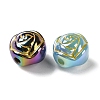 Golden Metal Enlaced Opaque Acrylic Beads OACR-H040-09-2