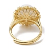 Flower Natural Pearl Adjustable Rings RJEW-P113-03G-3