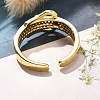 Rack Plating Brass Micro Pave Clear Cubic Zirconia Cuff Finger Rings for Women RJEW-M028-30G-02-5