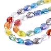 Electroplate Transparent Glass Beads Strands EGLA-Q135-8x11MM-03A-4