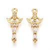 Brass Micro Pave Cubic Zirconia Pendants KK-N263-84G-1