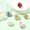 6Pcs 6 Colors Handmade Polymer Clay Rhinestone Indonesia Beads CLAY-YW0002-75-4