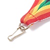 (Defective Closeout Sale: Oxydic Iron Clasp)Polyester Ribbon Name Card Holder Lanyard AJEW-XCP0001-64-5