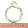 Ring & Paperclip Brass Micro Pave Cubic Zirconia Link Chain Bracelets for Women BJEW-D458-04G-02-3