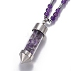Natural Amethyst Pendant Necklace NJEW-I109-A03-2