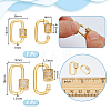 2Pcs 2 Colors 925 Sterling Silver Rhinestone Screw Carabiner Lock Charms STER-GA0001-17G-2