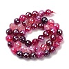 Electroplated Natural Agate Beads Strands G-B191-A07-8mm-06-4