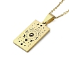 304 Stainless Steel Black Enamel Rectangle with Constellation Pendant Necklaces NJEW-I128-01B-2