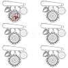 Stainless Steel Brooch Base Settings AJEW-WR00006-1