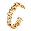 Brass Beads Open Cuff Bangles KK-S404-03G-1
