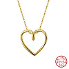 925 Sterling Silver Heart Pendant Necklaces for Women NJEW-C087-04G-2