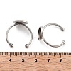 Tarnish Resistant 304 Stainless Steel Open Cuff Ring Components STAS-B072-09C-P-3