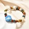 Handmade Porcelain Beads & Synthetic Howlite Beads Stretch Bracelets for Women BJEW-D307-01E-5