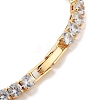 Brass Pave Clear Cubic Zirconia Flat Round Link Bracelets BJEW-B094-04G-3