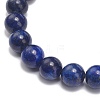 Natural Gemstone Round Beaded Stretch Bracelet with Bullet Charms for Women BJEW-JB09018-5