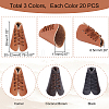   60Pcs 3 Colors PU Leather Cord Ends FIND-PH0006-58-2