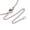 Brass Human Hug Pendant Necklace with 201 Stainless Steel Curb Chains for Women NJEW-I114-01P-4