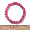 Natural Dyed Agate Imitation Rhodochrosite Beaded Stretch Bracelets for Women Men BJEW-F483-05-5