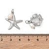 Ocean Sea Animals 304 Stainless Steel & Natural Freshwater Pearl Pendants PALLOY-JF06025-3