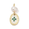 Natural Cultured Freshwater Pearl & Brass Pendants KK-U062-14G-03-1