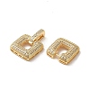Brass Micro Pave Clear Cubic Zirconia Fold Over Clasps KK-G481-04G-2