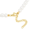 Brass & ABS Plastic Imitation Pearl Round Beaded Necklace Making KK-Z158-07G-02-3
