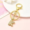 Brass Micro Pave Cubic Zirconia Keychain KEYC-YW00089-11-1