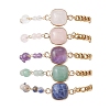 Round & Square Natural Gemstone Beads Link Bracelets BJEW-JB13487-4