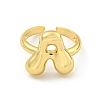 Brass Letter Open Cuff Rings for Women RJEW-G313-01A-G-2