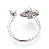 Windmill Brass Micro Pave Clear Cubic Zirconia Cuff Ring Settings KK-T076-36G-3