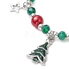 Christmas Theme Glass Beaded Bracelets BJEW-JB11202-4